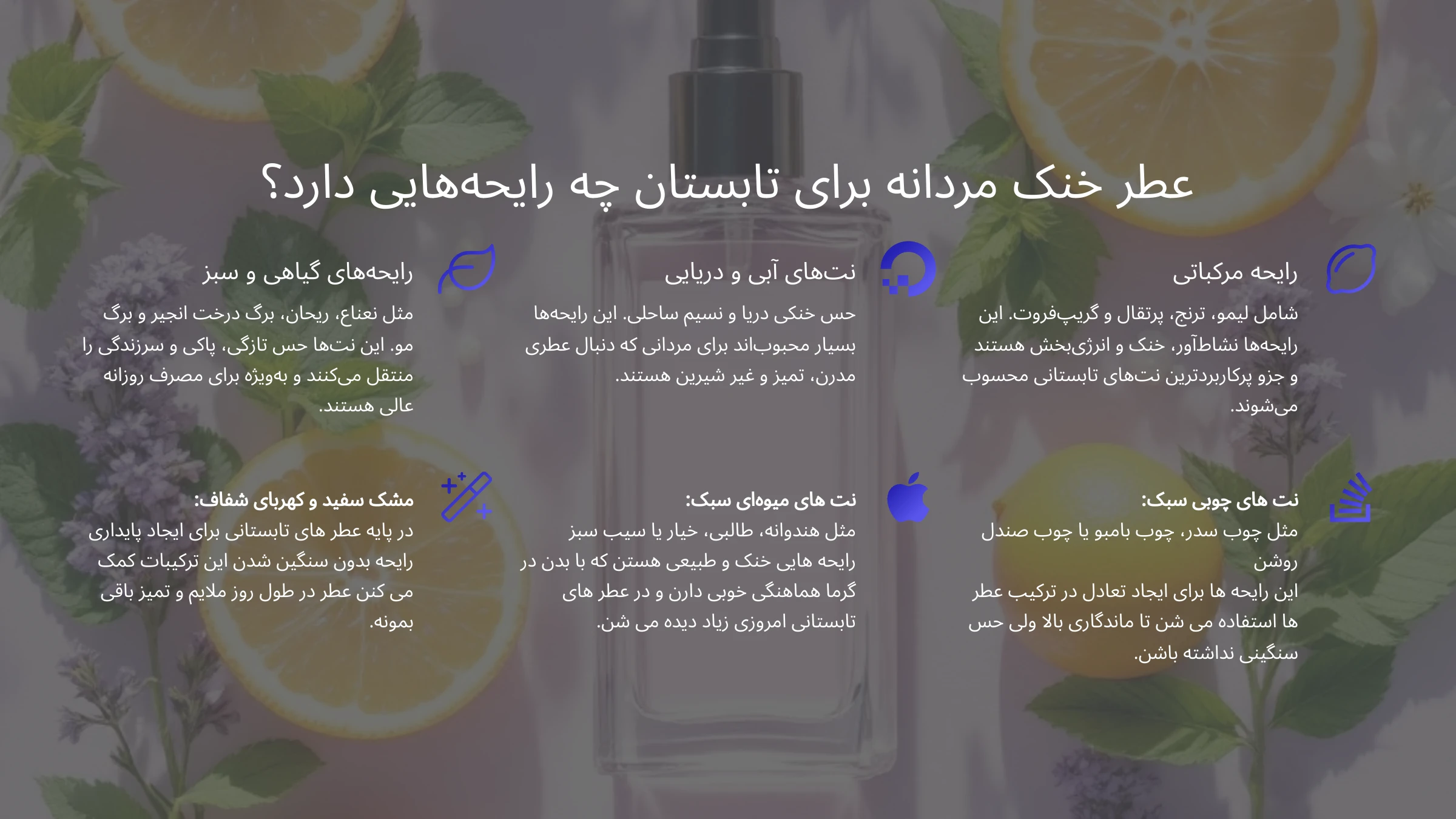 تصویری از بهترین عطر های خنک و تابستانی مردانه